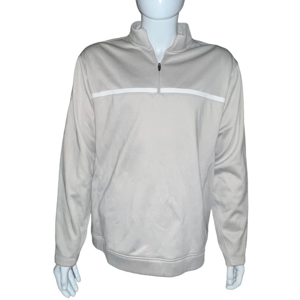 Nike Golf Tour Performance Half Zip Sweatshirt Cream Therma-Fit Mens Large EUC